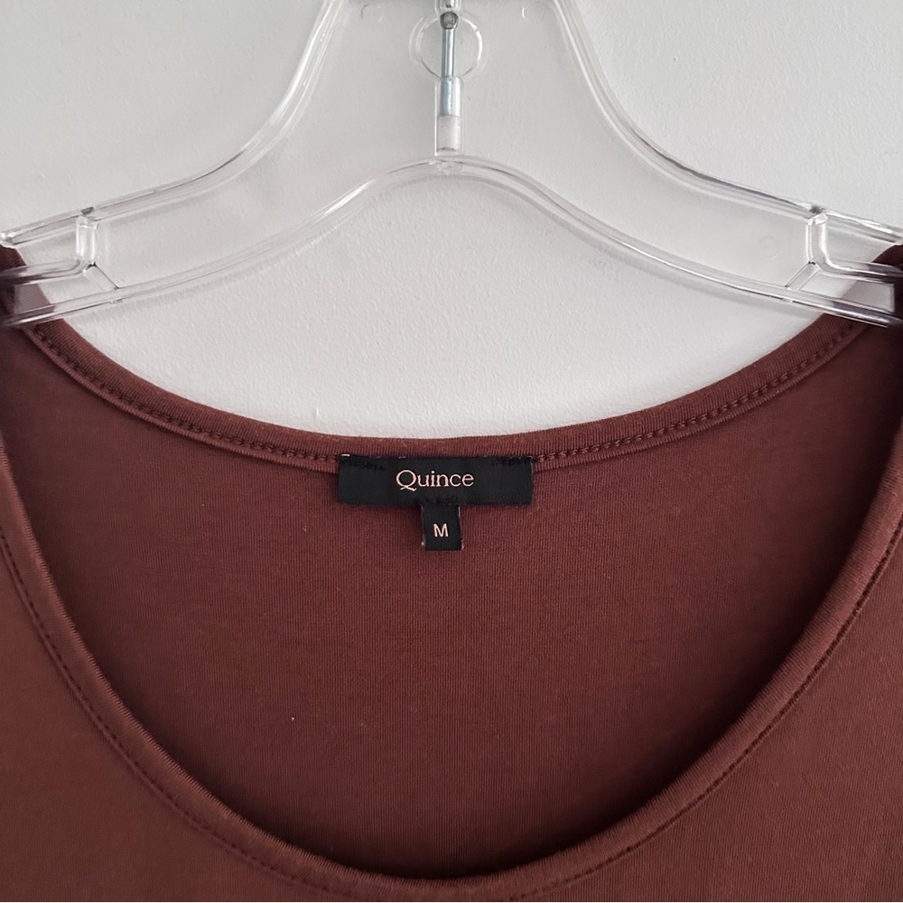 Quince Rust-Brown Short Sleeve Midi Dress - M - Picture 5 of 8